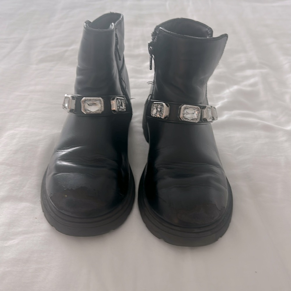 Size 1 black ankle gem boots